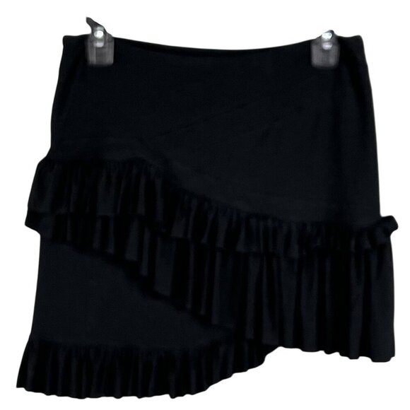 Altuzarra Womens 38/ Large Black Ruffled Asymmetrical Soft Skirt Made In France - Picture 8 of 14